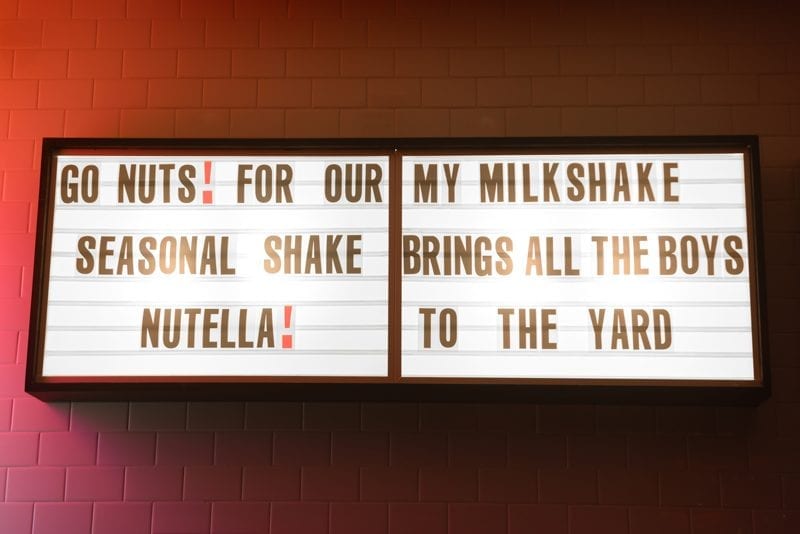 Milkshake Sign at Umami Burger